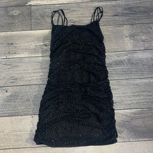 breakaway bodycon in shimmer black